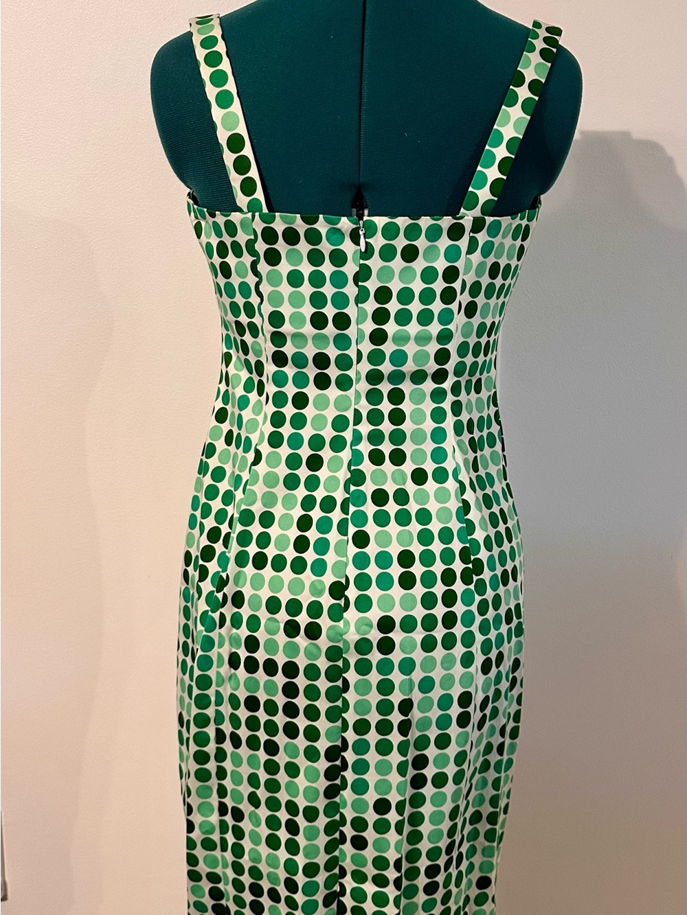 Calvin Klein Green Polka Dot Midi Sheath Dress- New with Tags - Picture 2 of 7